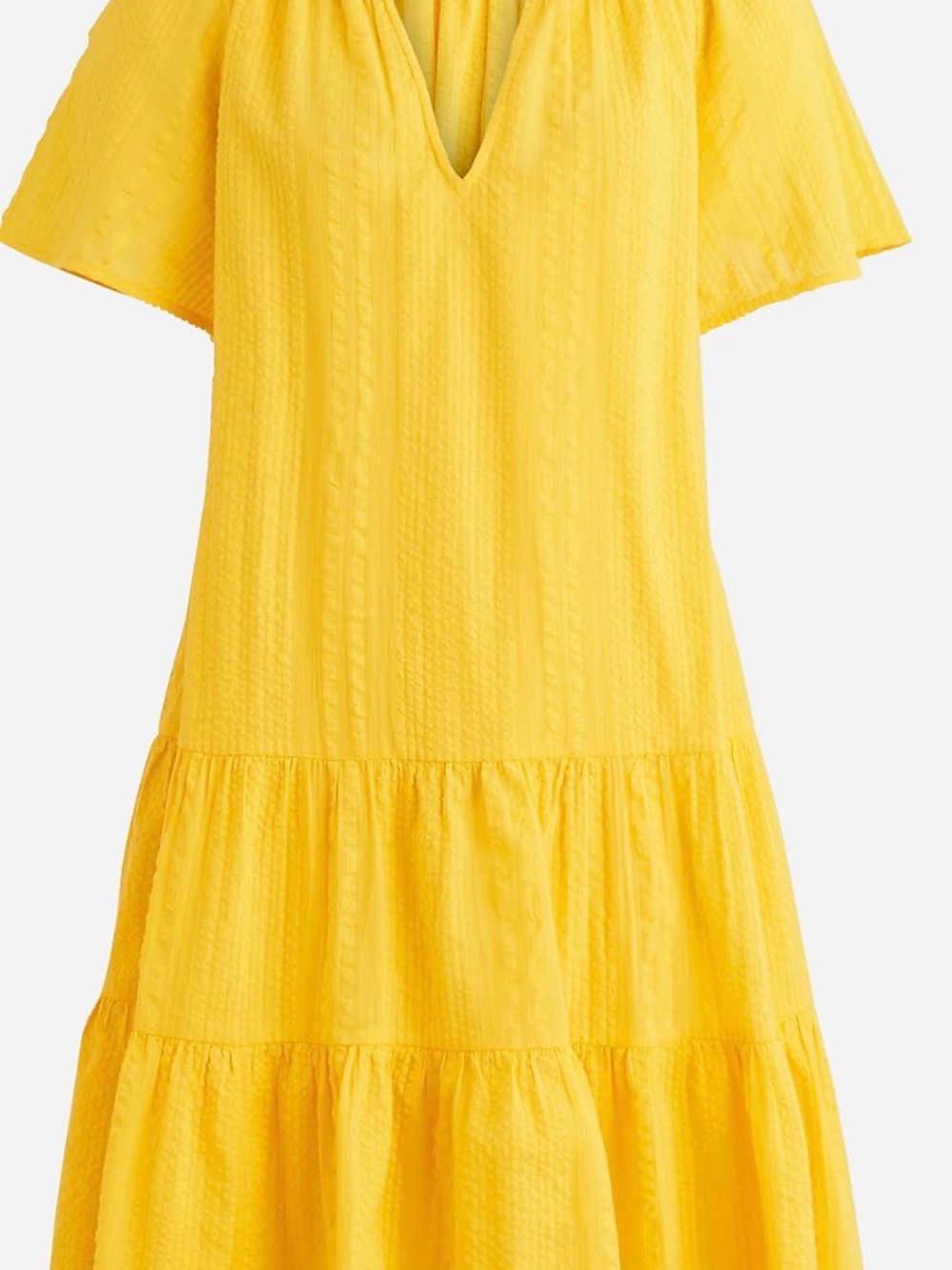 J. Crew Sunny Yellow Tiered Mini Dress
